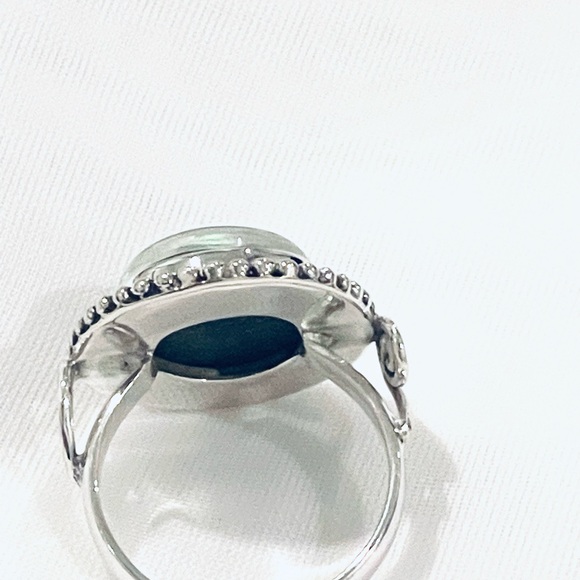 Signature Style Abalone Crystal Solid Sterling Silver Ring - Picture 5 of 7